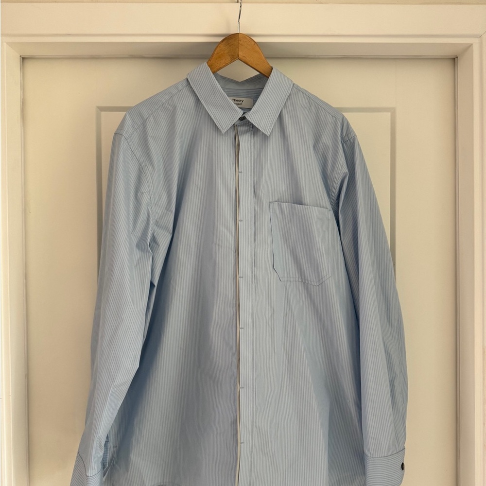 Theory Project by Lucas Ossendrijver - Blue Pinstripe Dress Shirt XL